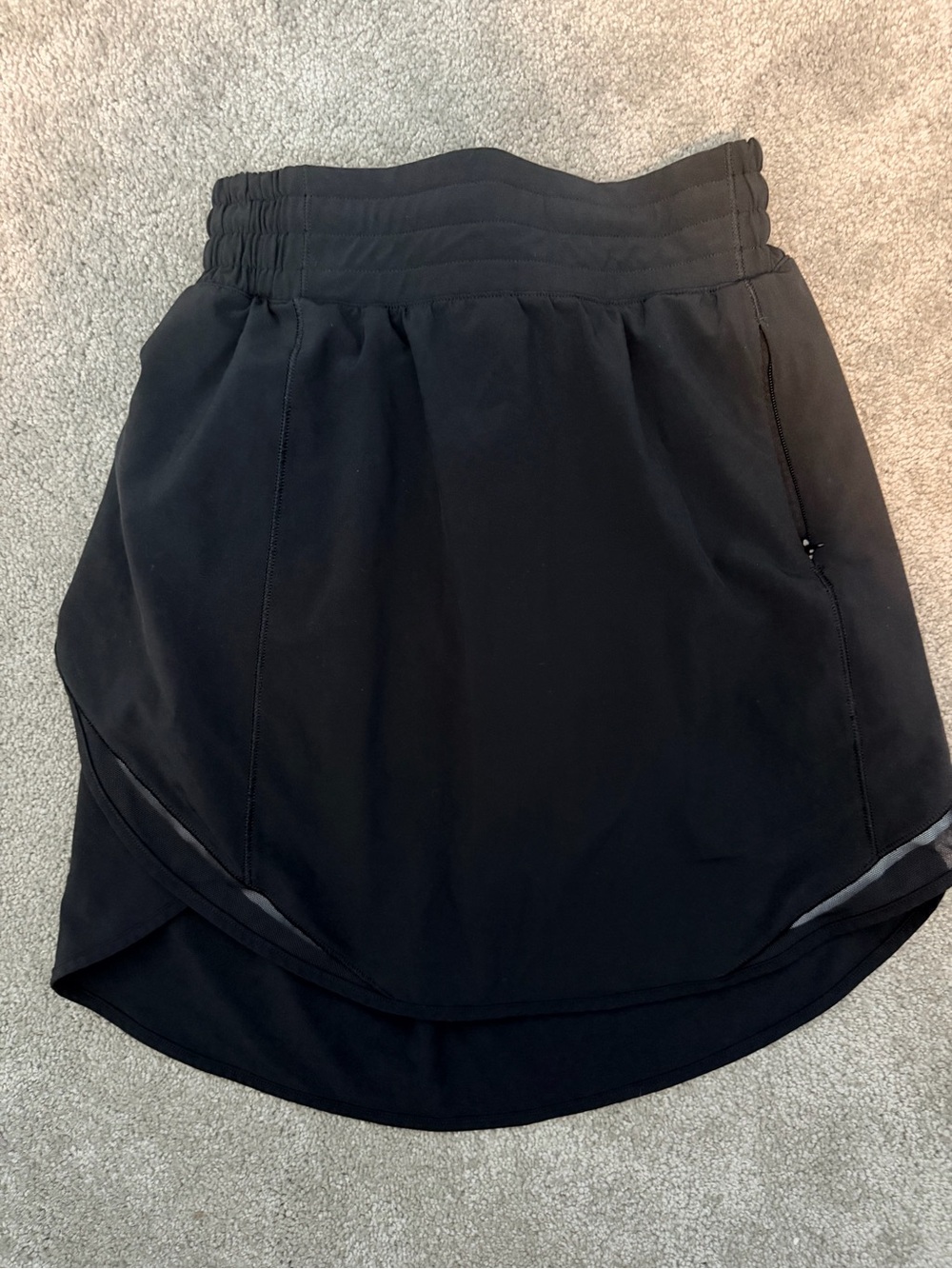 lululemon athletica Black High-Rise Layered Hem Athletic Skirt w/ built in short